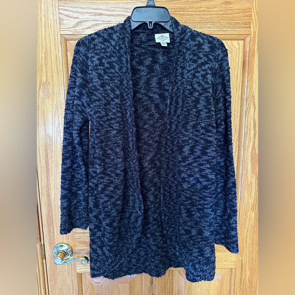 St. John's Bay Women’s Size Small Black and Gray Cardigan Sweater NWOT